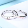 thumbnail image 1 of Sterling Silver Couple Ring Simple Geometric Rings Diamond Wedding Bands Matching Promise Rings for Him and Her Anniversary Jewelry Gifts, 1 of 5