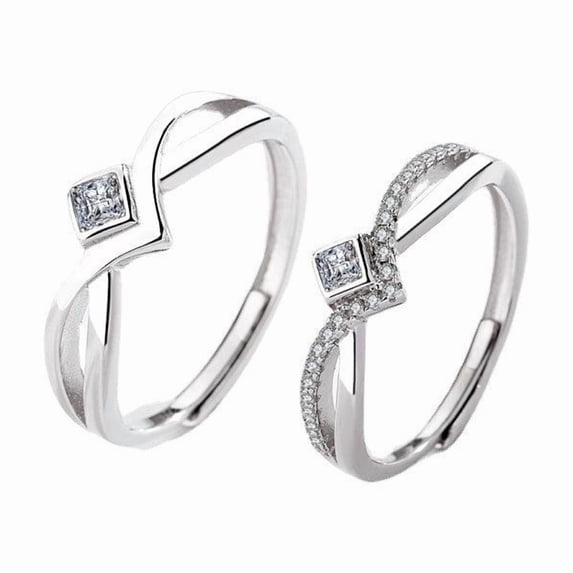 Sterling Silver Couple Rings Adjustable