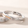 thumbnail image 1 of Sterling Silver Couple Rings Open Adjustable Korean Matching Bands For Him And Her Promise Jewelry Gifts Rings, 1 of 2