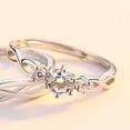 thumbnail image 1 of Sterling Silver Couple Rings Open Adjustable Korean Matching Bands For Him And Her Promise Jewelry Gifts Rings, 1 of 2