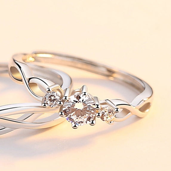 Sterling Silver Couple Rings Open Adjustable Korean Matching Bands For Him And Her Promise Jewelry Gifts Rings