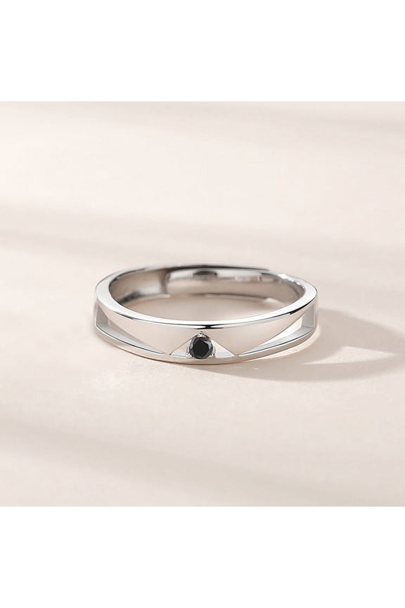 Sterling Silver Couple Rings Original Crown Design Matching Bands for Men and Women Fashion Jewelry Lightweight Luxury Anniversary Gift Promise Rings Black White