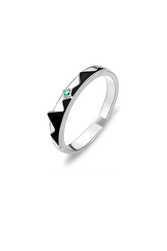 Sterling Silver Couple Rings Wave Design Diamond Inlaid Matching Bands Korean Promise Rings for Him and Her 925 Silver Anniversary Engagement Rings Sets