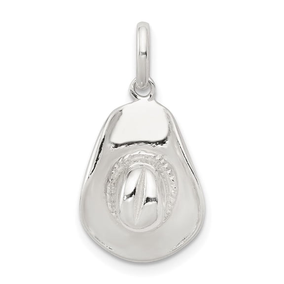 Sterling Silver Cowboy Hat Pendant Necklace for Men and Women, Western Style Rodeo Charm Jewelry, Rustic Americana Country Fashion Accessory