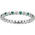 thumbnail image 1 of Sterling Silver Cr. Emerald & Diamond Ring, 1 of 7