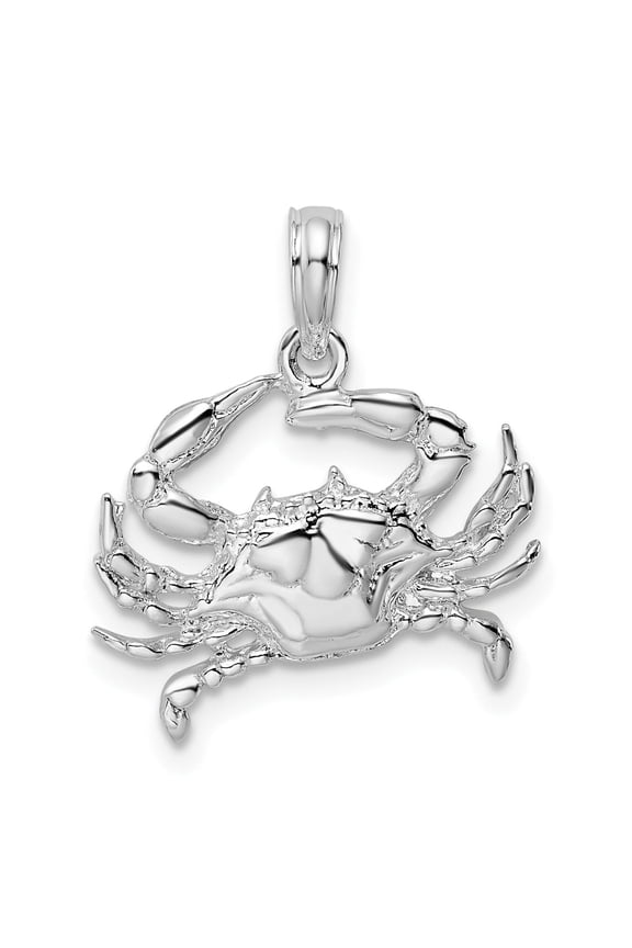 Sterling Silver Crab Pendant for Men and Women, Marine Life Necklace or Bracelet Charm, Zodiac Cancer Astrology Jewelry, Ocean Symbol of Protection and Resilience