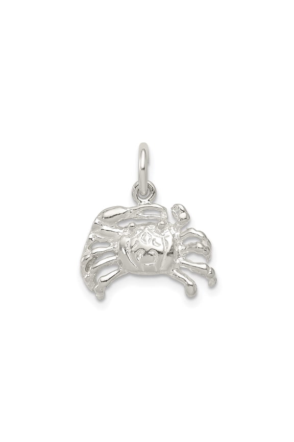 Sterling Silver Crab Pendant Necklace for Women or Unisex, Cancer Zodiac Astrology Charm, Ocean Animal Symbol, Nautical Marine Life Jewelry, Coastal Sea-Inspired Accessory