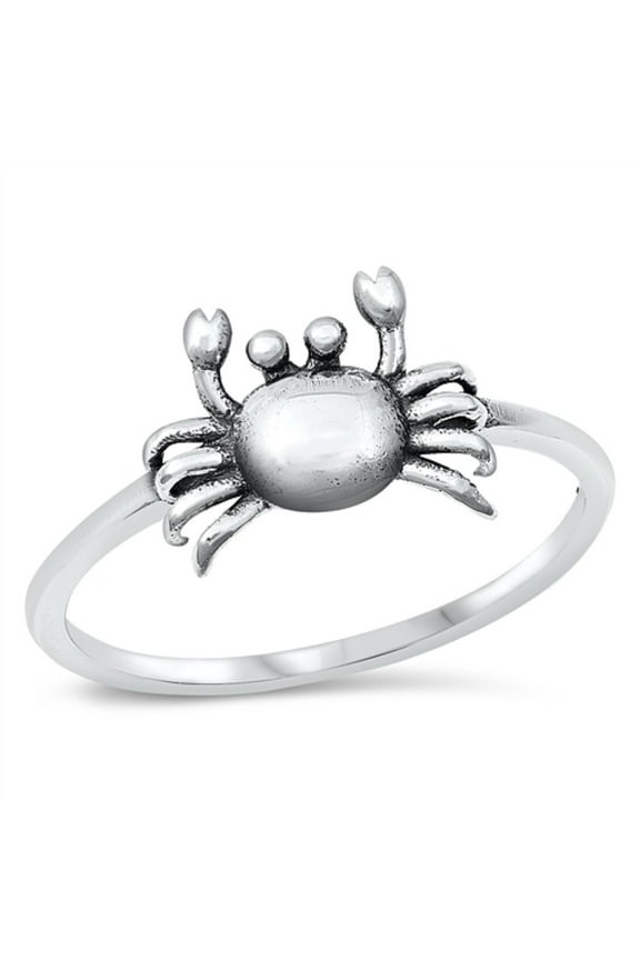 Sterling Silver Crab Ring Size 6