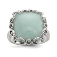 thumbnail image 1 of Sterling Silver Created Amazonite Polished And Textured Ring (Size 8) Made In India qr6755-8, 1 of 4