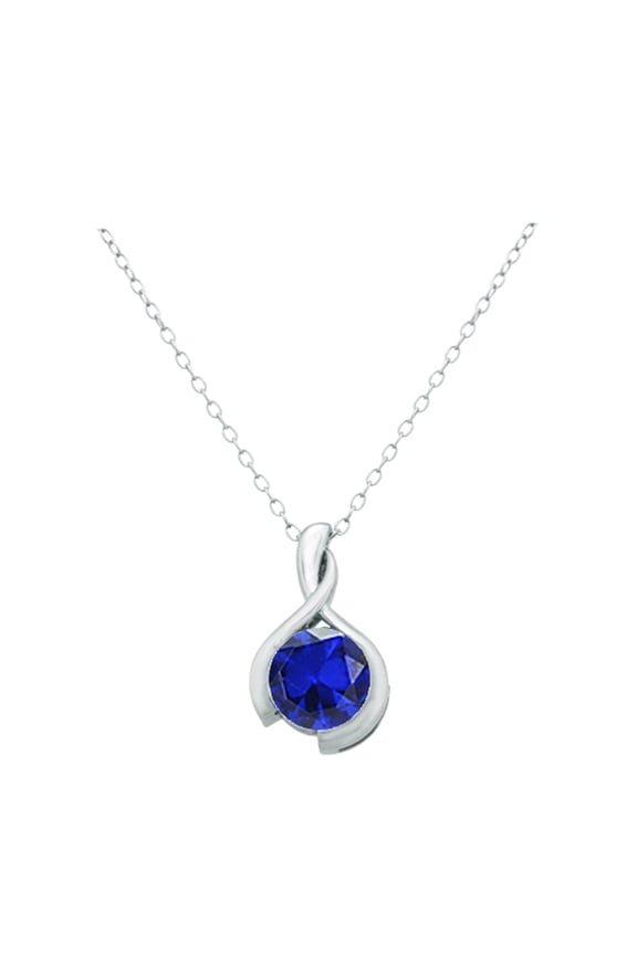 Created Blue Sapphire Pendant