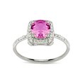 thumbnail image 1 of Sterling Silver Created Pink Sapphire Crt White Sapphire Ring Size 8, 1 of 2