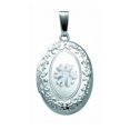 thumbnail image 1 of Sterling Silver Cremation and Hair Locket W/ Diamond Center - 1/2 Inch X 1 Inch in Sterling Silver, 1 of 1