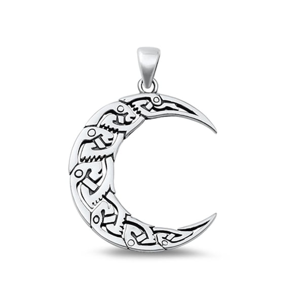 Sterling Silver Crescent Moon Pendant High Polished Charm .925 New Jewelry Female Unisex