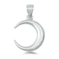 thumbnail image 1 of Sterling Silver Crescent Moon Pendant Traditional Space Night Sky Charm Jewelry Female Unisex, 1 of 3