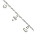 thumbnail image 1 of Finest Gold Sterling Silver Cross, Anchor, Heart Bracelet, 1 of 4