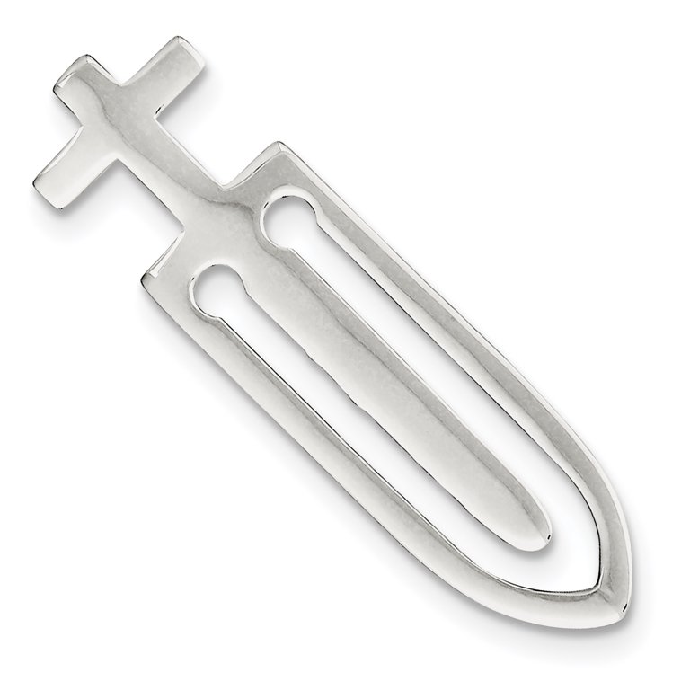 Goldia Sterling Silver Cross Bookmark – Handcrafted, 51mm Chain, High Polished, Gift For Book Lovers 2 thumbnail image