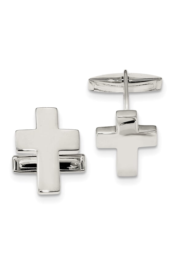 Sterling Silver Cross Cuff Links QQ594