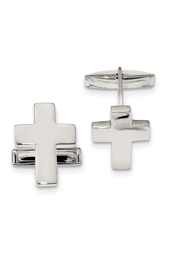 Sterling Silver Cross Cuff Links