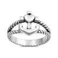 thumbnail image 1 of Sterling Silver Cross Heart And Anchor Rope Ring Soze 9, 1 of 3