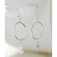 Sterling Silver Cross Hoop Drop Earrings
