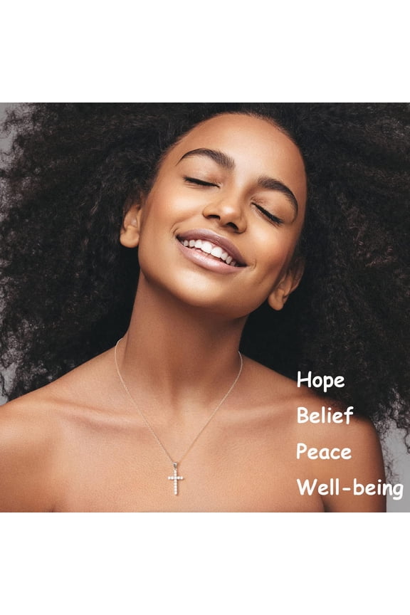 Sterling Silver Cross Necklace Gold Plated,5A Cz Diamond Infinite Elements,18"+2" Silver Chain,Classic Cross Faith Jewelry Gifts For Daughter Wife[o8000]