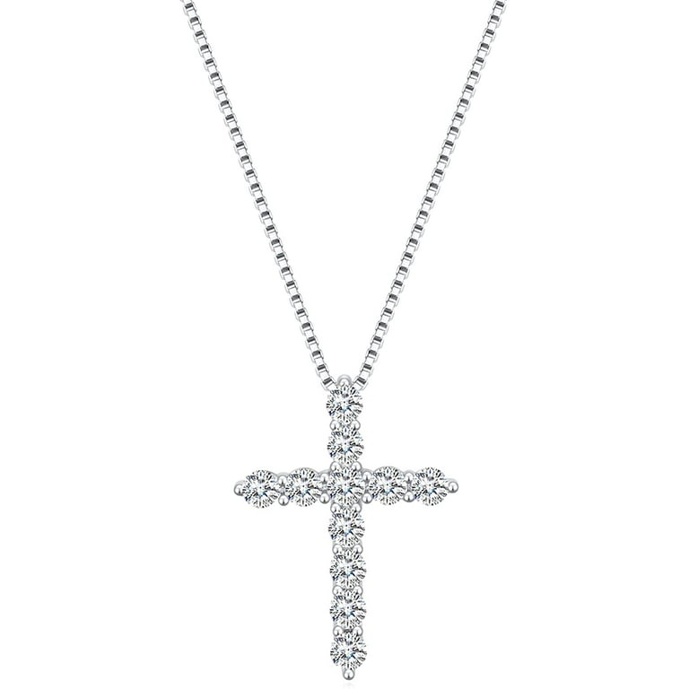 Delicate silver shop cross necklace