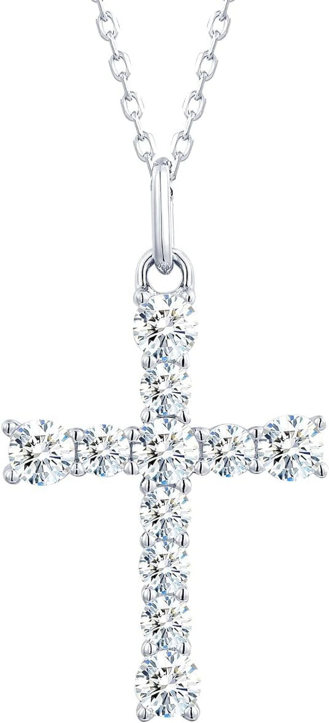 Sterling Silver Cross Necklace for Women Gold Plated Cross Pendant Necklace Cross Layered Necklace for Women