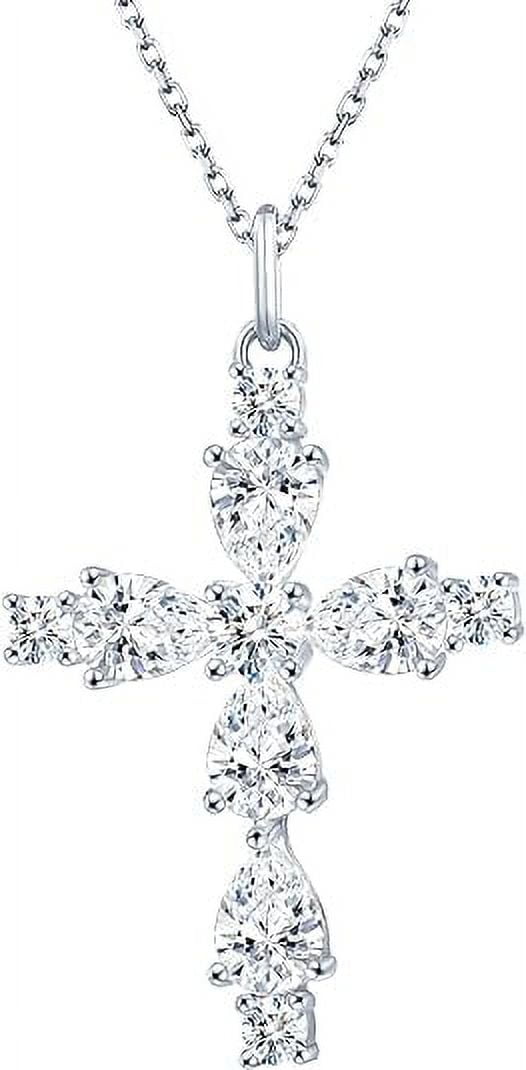 Sterling Silver Cross Necklace for Women Gold Plated Cross Pendant Necklace Cross Layered Necklace for Women