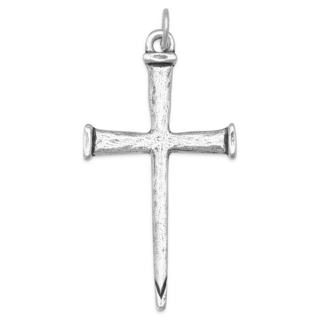Sterling Silver Cross Of Nails Pendant Charm