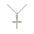 thumbnail image 1 of Sterling Silver Cross Pendant 3/4 x 1/2 inches with Sterling Silver Lite Curb Chain, 1 of 1