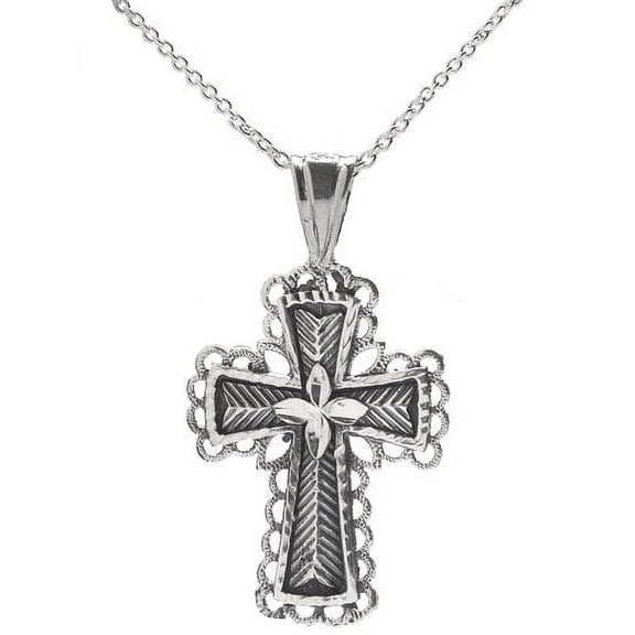Sterling Silver Cross Pendant Necklace, 18"