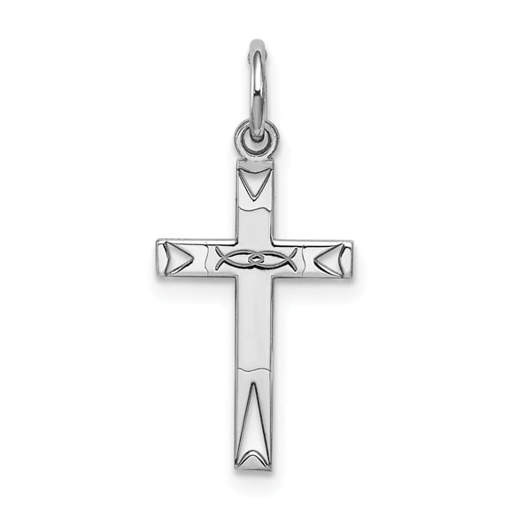 925 Sterling Silver Latin Cross Pendant Charm with Eye Symbol, Christian Religious