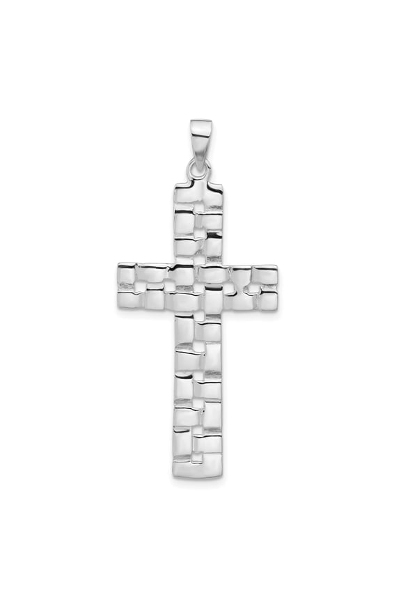 Sterling Silver Cross Pendant Necklace for Men and Women Bold Modern Geometric Design Polished Finish Minimalist Religious Charm Unisex Faith Jewelry Spiritual Accessory for Everyday Wear