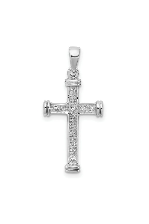 Sterling Silver Cross Pendant Necklace for Men and Women with Diamond Accent Fine 925 Jewelry Modern Faith Symbol Spiritual Design Elegant and Bold Style