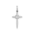 thumbnail image 1 of Sterling Silver Cross Pendant Necklace for Men and Women with Floral Design Geometric Style Religious Faith Jewelry for Daily Wear Spiritual Charm Minimalist 925 Metal Accessory, 1 of 6