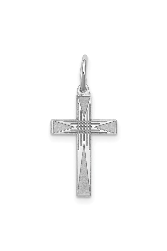 Sterling Silver Cross Pendant Necklace for Men and Women Polished Latin Cross Charm Sleek Religious Jewelry Stylish Faith Accessory Modern Spiritual Design
