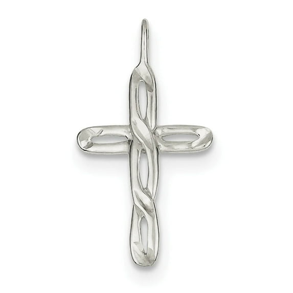 925 Sterling Silver Satin Religious Faith Cross Pendant Necklace Measures 30x16mm Wide - Pendant for Women