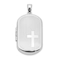 thumbnail image 1 of Sterling Silver Cross Rectangular Locket Charm Pendant, 1 of 1