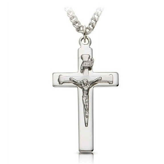 Sterling Silver Cross and Nail Crucifix Necklace