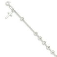 thumbnail image 1 of Sterling Silver Cross on Bead Bracelet, 1 of 3