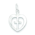 thumbnail image 1 of Sterling Silver Cross with Heart Charm, 1 of 4