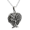 thumbnail image 1 of Sterling Silver Crossed Angel Wings Heart Locket Necklace, 18" Chain, 1 of 5