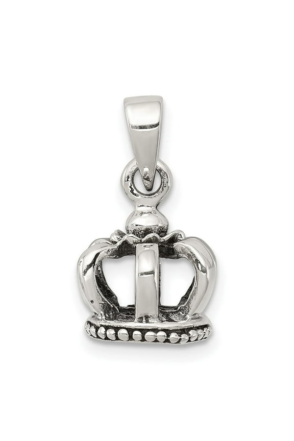 Sterling Silver Crown Pendant Necklace for Women and Men, Royal Symbolic Charm with Minimalist Medieval Style Representing Authority, Leadership, Noble Power, Unisex Jewelry for Everyday Wear