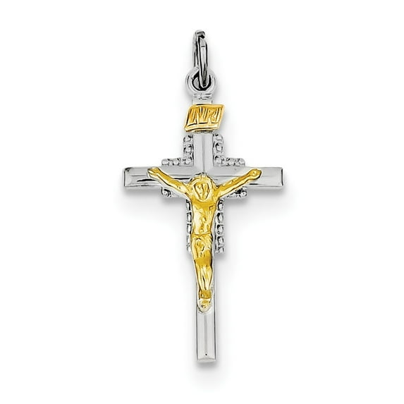 Sterling Silver Crucifix Pendant - 1.2 Grams - Measures 26x14mm Wide
