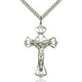thumbnail image 1 of Sterling Silver Crucifix Pendant 1 3/4 x 1 1/8 inches with Heavy Curb Chain, 1 of 1
