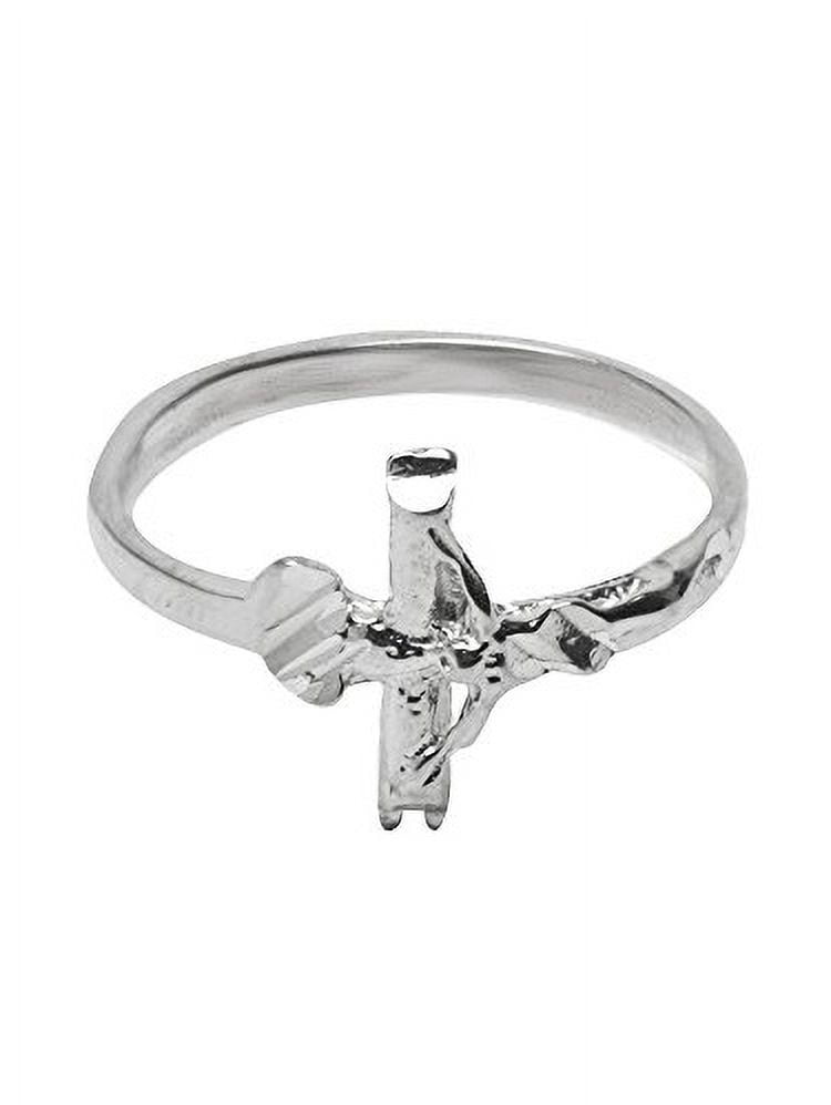 Silver on sale crucifix ring
