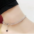 thumbnail image 1 of 14K White Gold Plated  Crystal Adjustable Anklet, 1 of 4