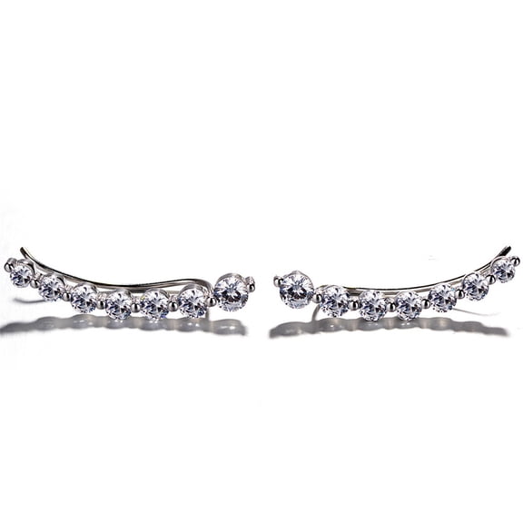 Sterling Silver Crystal Climber Earring