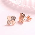 thumbnail image 1 of Sterling Silver Crystal Flower Stud Earrings in 18k Rose Gold Plated, 1 of 4