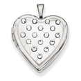 thumbnail image 1 of Finest Gold Sterling Silver Polished Crystal Heart Locket, 1 of 3
